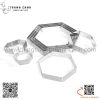Khuôn salad bằng inox hình lục lăng, khuôn ring 6 cạnh hàng dày