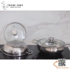 Nồi lẩu inox Fivestar 3 đáy nắp kính cao cấp size 24/26/28/32cm