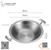 Nồi lẩu inox quai hình quả ớt màu trắng, nồi lẩu inox một ngăn cao cấp với nhiều kích thước khác nhau