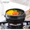 Thố đất đen hàn quốc, nồi thố đất trộn cơm kèm đế , nồi nấu mỳ cay