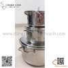Nồi chia cơm canh học sinh, nồi inox 3 đáy hàng dày