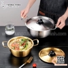 Nồi inox nấu mì các món soup món hải sản kèm nắp đậy màu bạc
