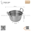 Nồi mì nắp gỗ chất liệu inox 304 cao cấp MÀU BẠC , nồi inox Hàn Quốc