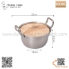 Nồi mì nắp gỗ chất liệu inox 304 cao cấp MÀU BẠC , nồi inox Hàn Quốc