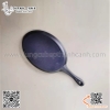 Đĩa nướng gang bầu dục có tay cầm, kiểu dángcách điệu ,chảo gang nướng hình bầu dục kèm đế gỗ