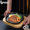 Đĩa gang sâu lòng, Đĩa gang nướng vuông cạnh tròn kèm đế gỗ cách nhiệt