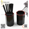 Ống nhựa đỏ đen cắm đũa thìa, ống đũa nhựa phong cách Nhật Bản màu đỏ đen sơn mài