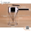 Phễu bơm sốt có hãm kèm kệ đứng,Phễu rót bột, rót sốt đa năng inox cao cấp Làm Bánh Bạch Tuộc Takoyaki, Bánh Kẹp... Pancake Batter Dispenser