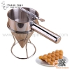 Phễu bơm sốt có hãm kèm kệ đứng,Phễu rót bột, rót sốt đa năng inox cao cấp Làm Bánh Bạch Tuộc Takoyaki, Bánh Kẹp... Pancake Batter Dispenser