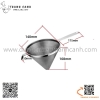 Phễu inox hình nón dạng đục lỗ tay cầm inox chuyên dụng để lọc sốt, thích hợp mô hình nhà hàng Âu