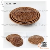 Rổ mây hình tròn màu nâu sâu lòng, rổ tròn giả mây cao cấp hình vuông đựng hoa quả