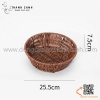 Rổ mây hình tròn màu nâu sâu lòng, rổ tròn giả mây cao cấp hình vuông đựng hoa quả