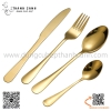 Bộ dao muỗng nĩa cao cấp mạ vàng sang trọng, bộ dao thìa dĩa inox màu vàng kiểu Ý cao cấp độc đáo