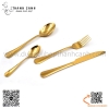 Bộ dao muỗng nĩa cao cấp mạ vàng sang trọng, bộ dao thìa dĩa inox màu vàng kiểu Ý cao cấp độc đáo