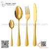 Bộ dao muỗng nĩa cao cấp mạ vàng sang trọng, bộ dao thìa dĩa inox màu vàng kiểu Ý cao cấp độc đáo