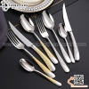 Set dao muỗng nĩa STAR DIAMOND chất liệu inox 304 cao cấp, thân phủ vàng cách điệu