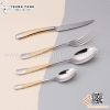 Set dao muỗng nĩa STAR DIAMOND chất liệu inox 304 cao cấp, thân phủ vàng cách điệu
