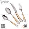 Set dao muỗng nĩa STAR DIAMOND chất liệu inox 304 cao cấp, thân phủ vàng cách điệu