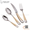Set dao muỗng nĩa STAR DIAMOND chất liệu inox 304 cao cấp, thân phủ vàng cách điệu
