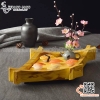 Khay sushi hình thoi vân gỗ 3 kích thước khác nhau SL130. SL131. SL132