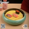 Khay bày sushi, sashimi màu xanh ngọc Nhật Bản