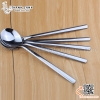 Thìa inox Hàn Quốc cán dẹt miệng tròn dài ~21cm ĐK 4cm