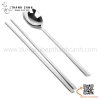Thìa inox Hàn Quốc cán dẹt miệng tròn dài ~21cm ĐK 4cm