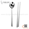 Thìa inox Hàn Quốc cán dẹt miệng tròn dài ~21cm ĐK 4cm