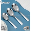 Thìa inox cong màu trắng và màu vàng, thìa súp đầu tròn inox 304 cao cấp