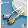 Thìa inox cong màu trắng và màu vàng, thìa súp đầu tròn inox 304 cao cấp