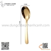 Thìa inox cong màu trắng và màu vàng, thìa súp đầu tròn inox 304 cao cấp