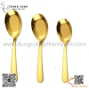 Thìa inox cong màu trắng và màu vàng, thìa súp đầu tròn inox 304 cao cấp