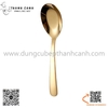 Thìa inox cong màu trắng và màu vàng, thìa súp đầu tròn inox 304 cao cấp