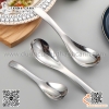 Thìa súp inox, thìa phở cán cong màu trắng,muỗng súp inox 304 cao cấp