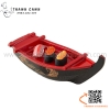 Thuyền đỏ đen sơn mài chất liệu nhựa ABS cao cấp, thuyền bày gỏi cá hồi, sushi, sashimi phong cách Nhật Bản