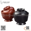 Bát súp miso nhựa melamine có nắp đậy ,Bát súp nhựa có nắp phong cách nhật bản