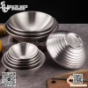 Bát Mỳ Udon inox hai lớp, Bát Ăn Mì Trộn, Tô Ăn Mì Ramen Hai Lớp MÀU INOX TRẮNG