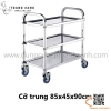 Xe đẩy dọn bàn 3 tầng inox, xe đẩy inox 3 tầng