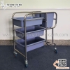 Xe đẩy dọn bàn 3 tầng, Xe dọn đồ bẩn 3 tầng cho nhà hàng khách sạn