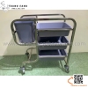 Xe đẩy dọn bàn 3 tầng, Xe dọn đồ bẩn 3 tầng cho nhà hàng khách sạn