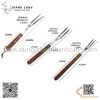 Dĩa xiên thịt inox, nĩa inox xiên thịt hai răng cán gỗ, Dụng Cụ Xiên Thịt Carving