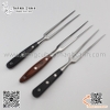 Dĩa xiên thịt inox, nĩa inox xiên thịt hai răng cán gỗ, Dụng Cụ Xiên Thịt Carving