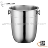 Xô inox đựng đá thân bầu 6L, xô ướp lạnh rượu vang, xô inox