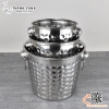 Xô inox ngâm rượu vang 2 quai dạng gò thủ công