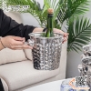 Xô inox ngâm rượu vang 2 quai dạng gò thủ công