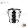 Xô inox ngâm rượu vang 2 quai dạng gò thủ công