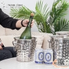Xô inox ngâm rượu vang 2 quai dạng gò thủ công