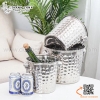 Xô inox ngâm rượu vang 2 quai dạng gò thủ công