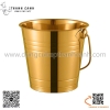 Xô Đựng Đá Inox Vàng, xô đá inox có quai màu vàng