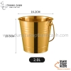 Xô Đựng Đá Inox Vàng, xô đá inox có quai màu vàng